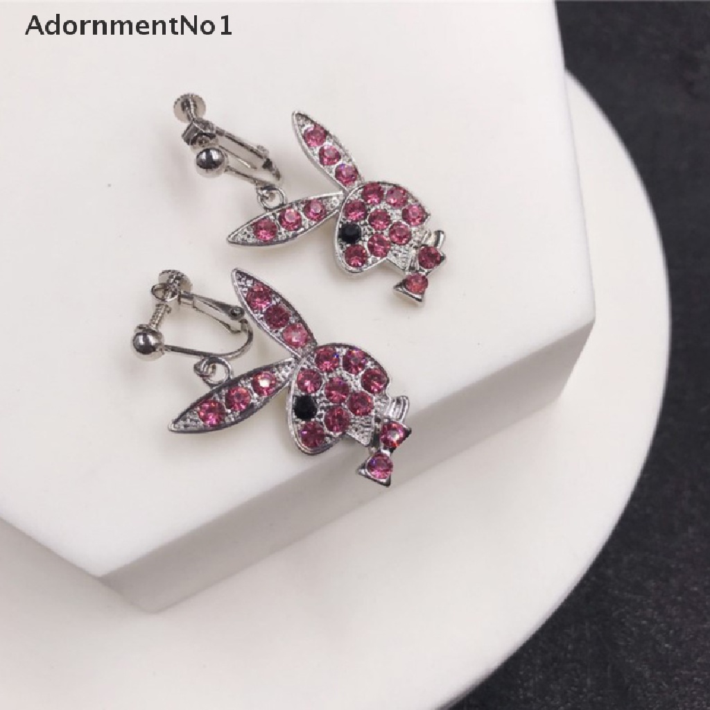 (AdornmentNo1) 1 Pasang Anting Tusuk Gantung Desain Kelinci Gaya Hip Hop / Punk Untuk Wanita