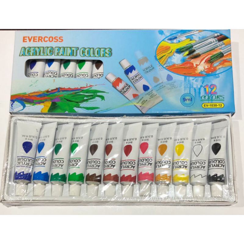 

Acrylic paint colors evercoss 12 warna 9 ML/ Cat akrilik