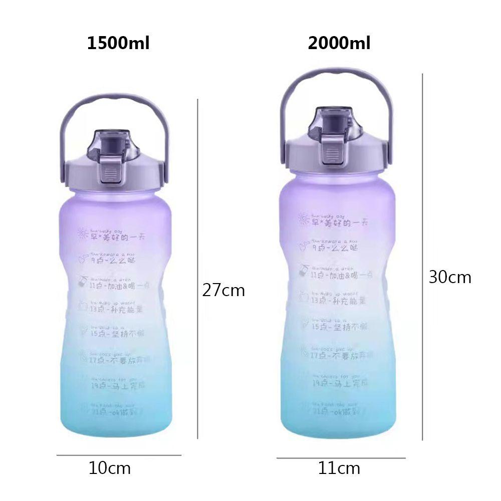 Solighter 2000ml Botol Air Portable Plastik Travel Camping Kapasitas Besar Minum Kendi Fitness Gradient