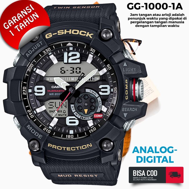COD Jam Tangan Pria Merk Casio G-Shock Type GG-1000-1A Baterai