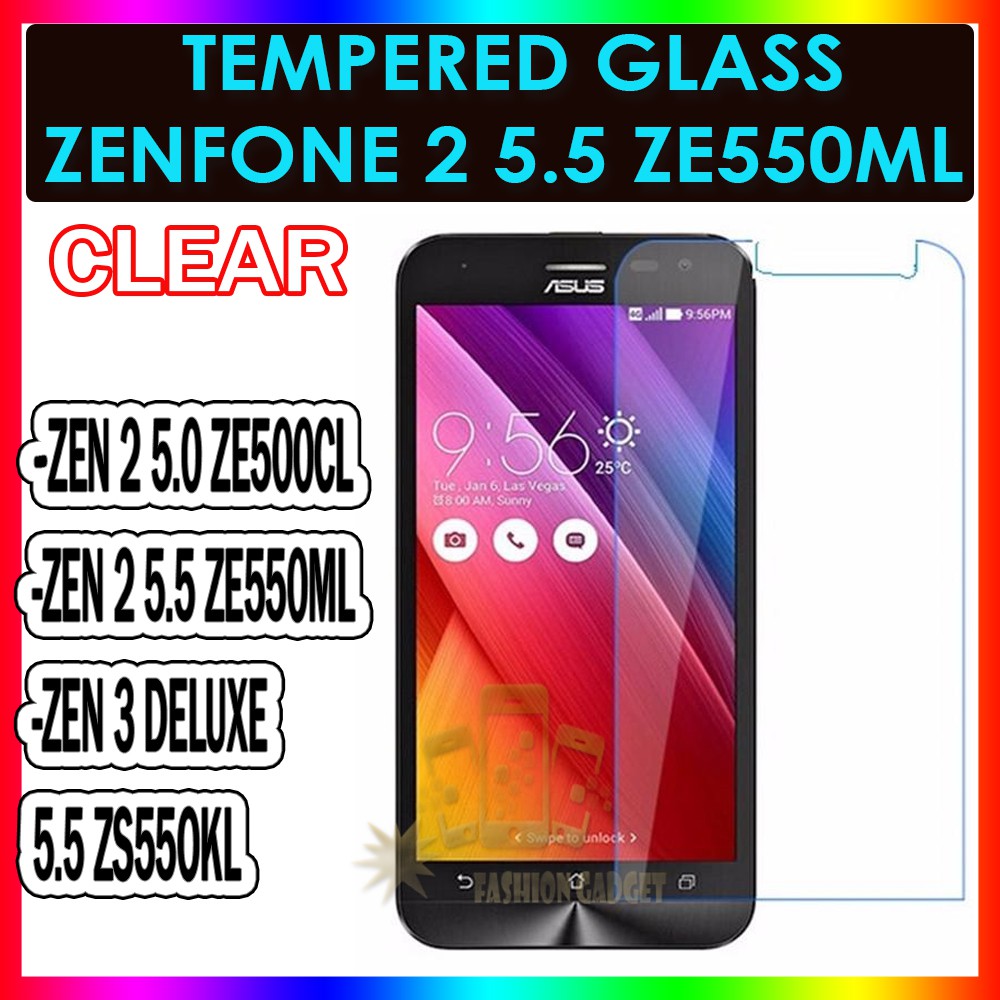 TEMPERED GLASS ZENFONE 2 5.0 ZE500CL 2 5.5 ZE550ML 3 DELUXE 5.5 ZS550KL ANTI GORES KACA TEMPER GLASS