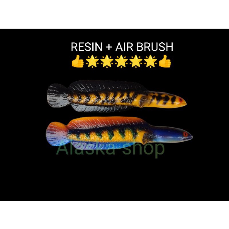 Patung replika ikan chana gabus hias yellow maru auranti