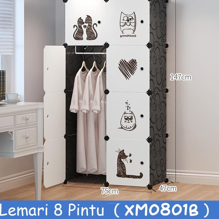Terkini YKFJE HOMEDEKOR88 LEMARI PLASTIK PORTABLE 8PINTU//lemari plastik karakter /LEMARI PAKAIAN P