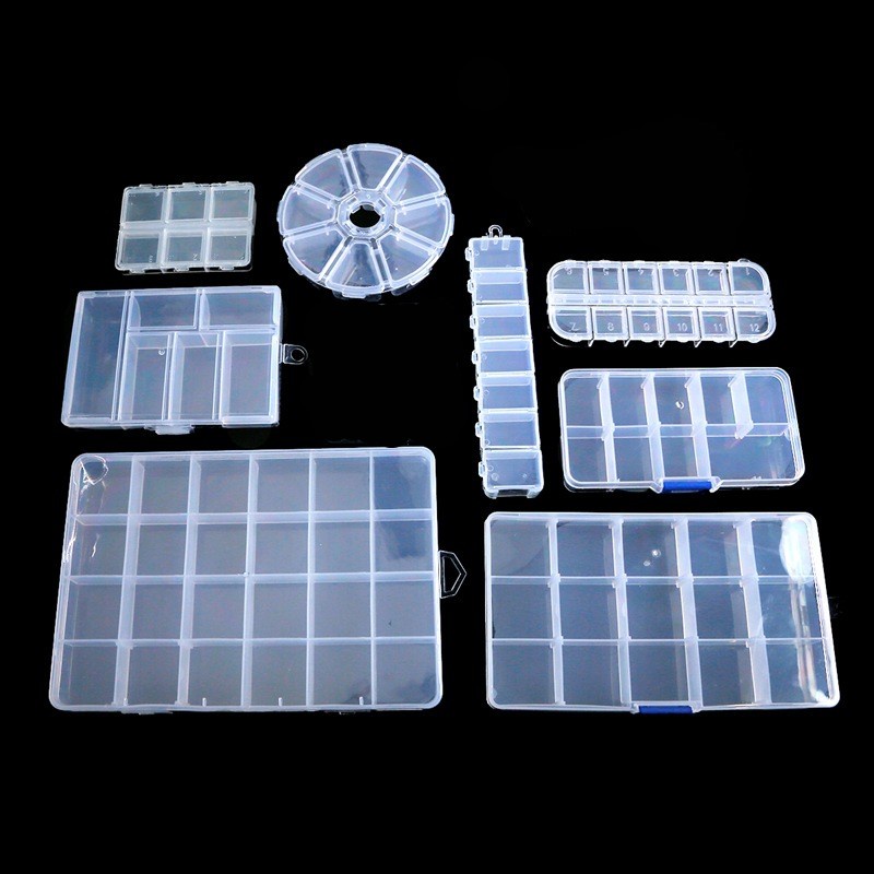 Handmade DIY Multi-cell Jewelry Storage Boxes / Transparent Plastic Jewelry Storage Box / Mini Foldable Sundries Storage Basket for Beads, Earrings and Necklaces