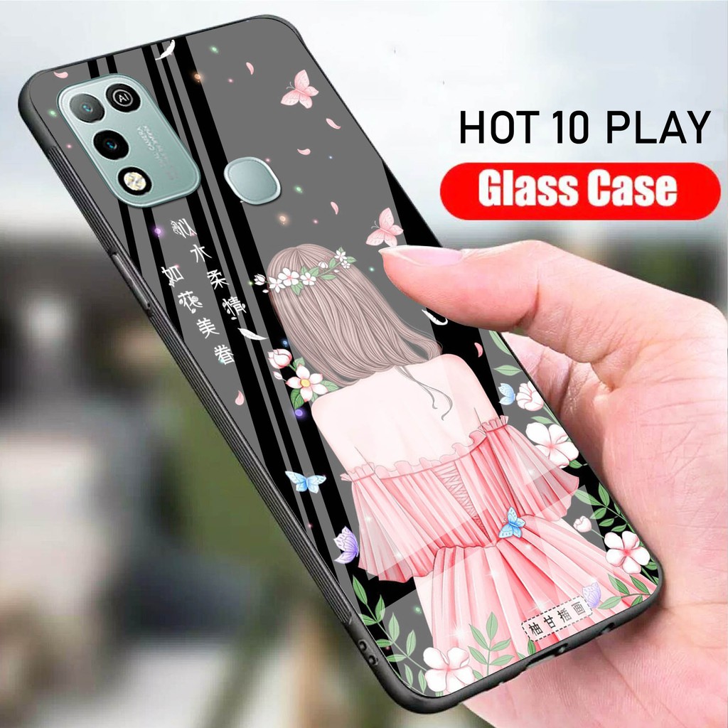 [H04] Softcase Glass Kaca Infinix Hot 10 Play - Casing Hp Infinix Hot 10 Play - Case Hp Infinix Hot 