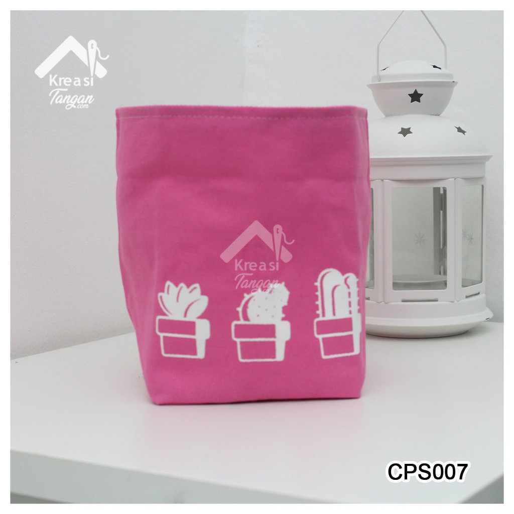 COVER POT / STORAGE MULTIFUNGSI POLOS SABLON CACTUS CPS007