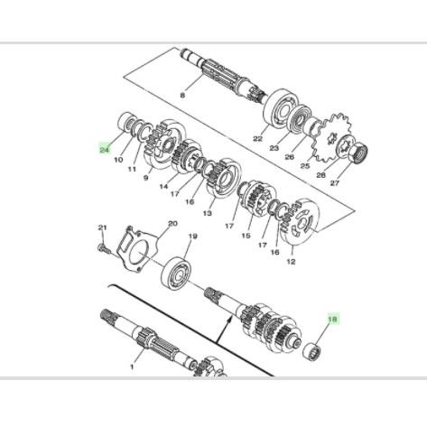 BEARING BERING KLAHER LAHER BAMBU GEARBOX GIRBOX GIGI RASIO RXKING RX KING RXS S RT115 ORIGINAL YGP 93311-315Y6