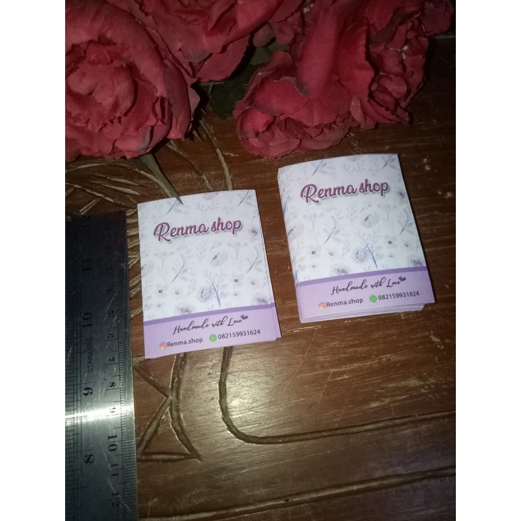 

label/alas bros/bahan craft lainnya mini size 5 x 7 cm isi 50pc desain custom