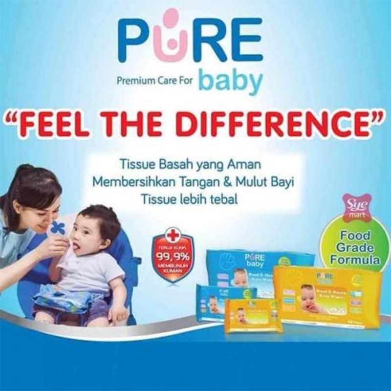 Pure Baby Hand and Mouth Baby Wipes Tissue Basah 60sheet Buy 2 get 1 Tisu Bayi