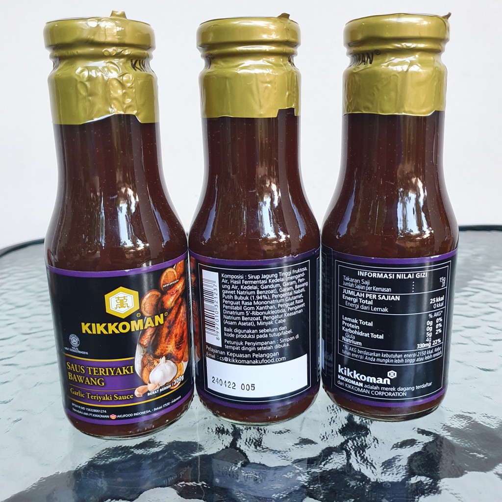 Kikkoman Garlic Teriyaki HALAL Sauce / Saus Teriyaki Bawang Halal 300gr KC