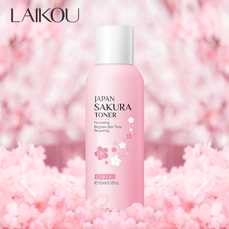 LAIKOU Serum Sakura Pembersih Pemutih Krim Toner Penghilang Kerutan Mata Sunscreen SPF50