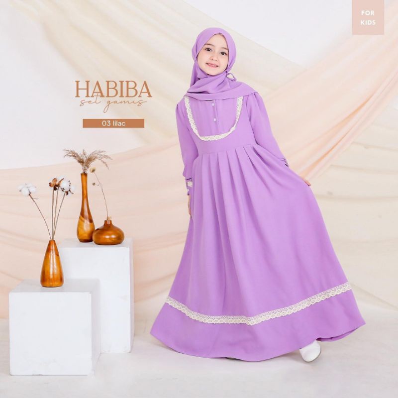 GAMIS SYARI KIDS PLUS HIJAB 9-12 TAHUN/HABIBA SYARI KIDS/GAMIS MUSLIM ANAK TERBARU/SYARI KIDS TERLARIS/HANUM SYARI KIDS MIX RENDA/FAR MOSLEMSTORE