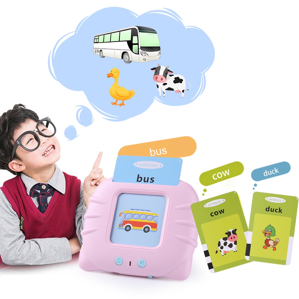 Childern Card Machine Flash Card Bersuara Mesin Pembelajaran Kartu Elektronik Kartu Flash Audio Mainan Pendidikan Anak Prasekolah Mainan Suara Flashcard Anak