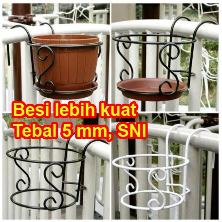 Rak bunga balkon S rak bunga tanaman hias pagar Standing pot pagar rumah standing planter besi