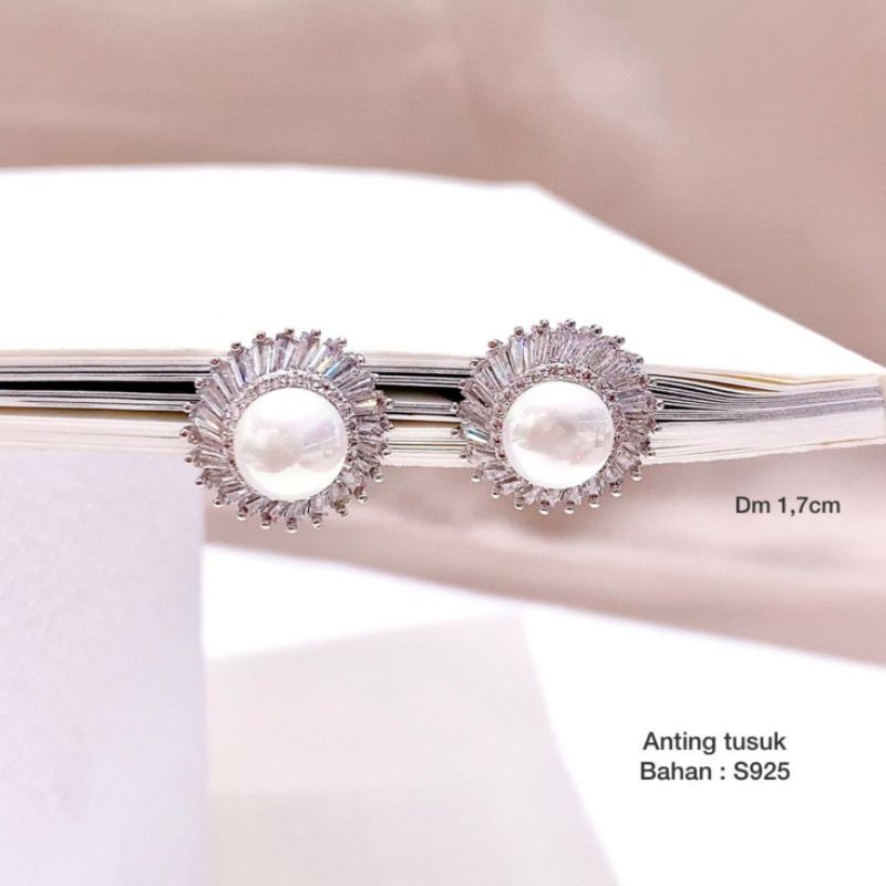 Anting Silver925 Perak anting silver Anti Karat anti alergi berlian kilap N-27
