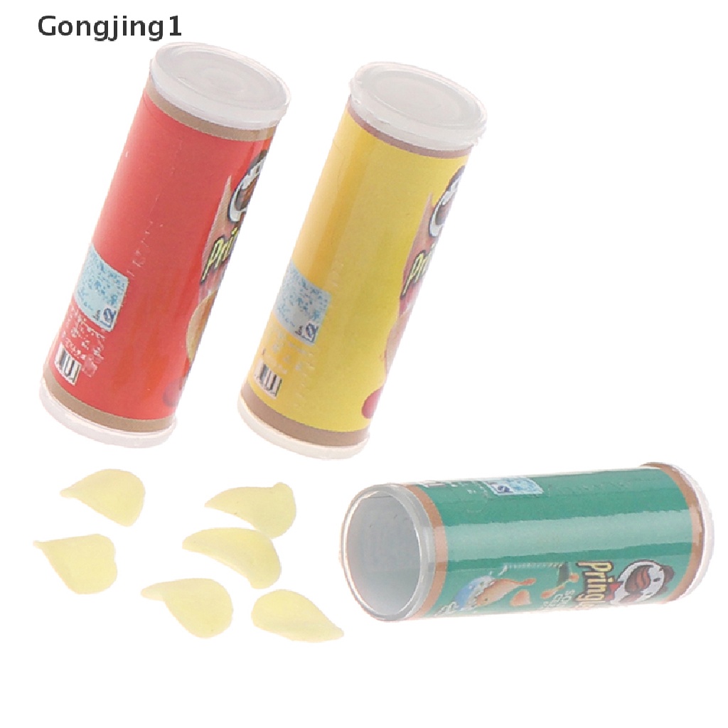 Gongjing1 1 set / 3 pcs Miniatur Botol Keripik Kentang Untuk Dekorasi Rumah Boneka