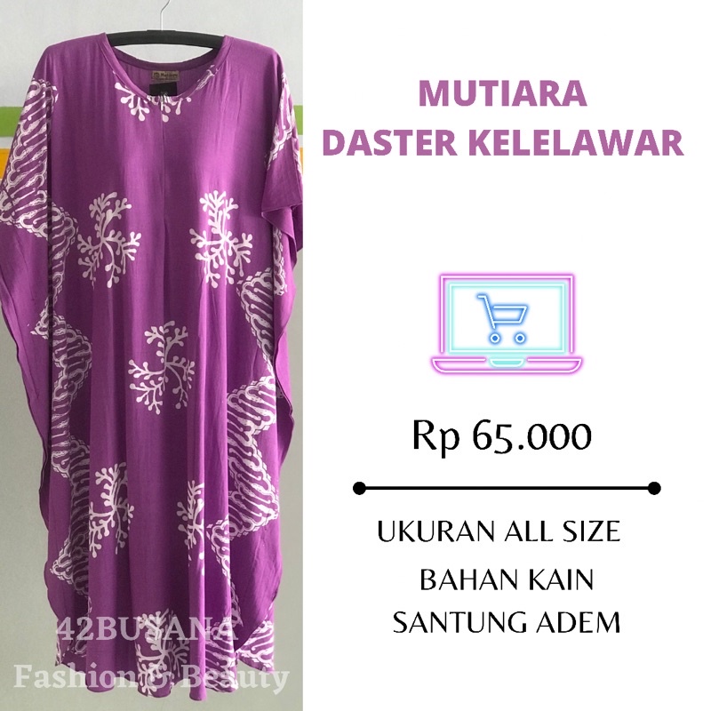 Mutiara Daster Kelelawar | Batik Asli Pekalongan | Bahan Kain Santung Adem