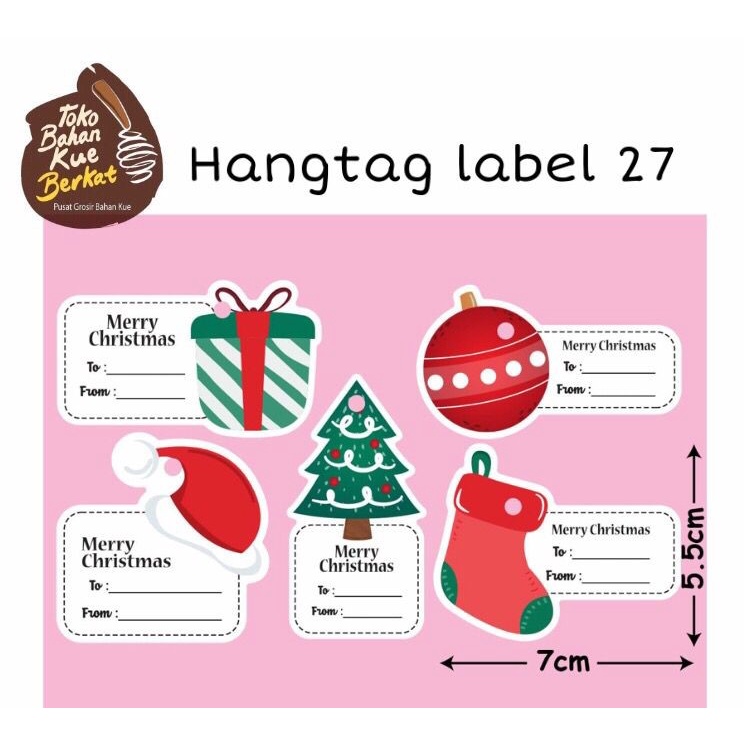 Hangtag Label Christmas Kode 22,23,25,27 isi 20 Pcs