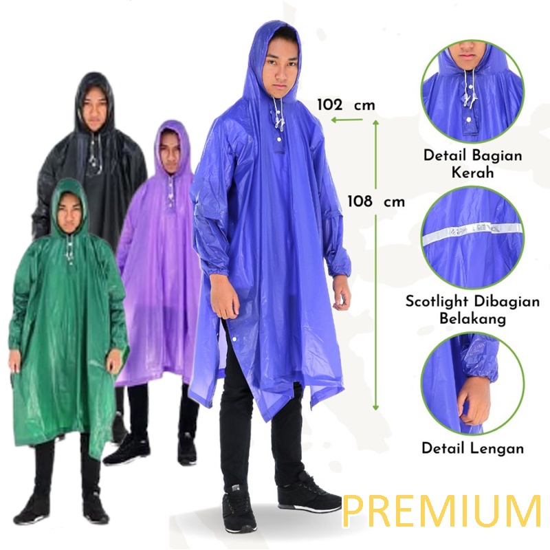 Jas Hujan Ponco ANDALAN 507 ORIGINAL Premium kualitas Terbaik / Jas Hujan Dewasa Raincoat Pria Wanita / Jas Hujan Terusan Jas Hujan Modern / Jas hujan kalong