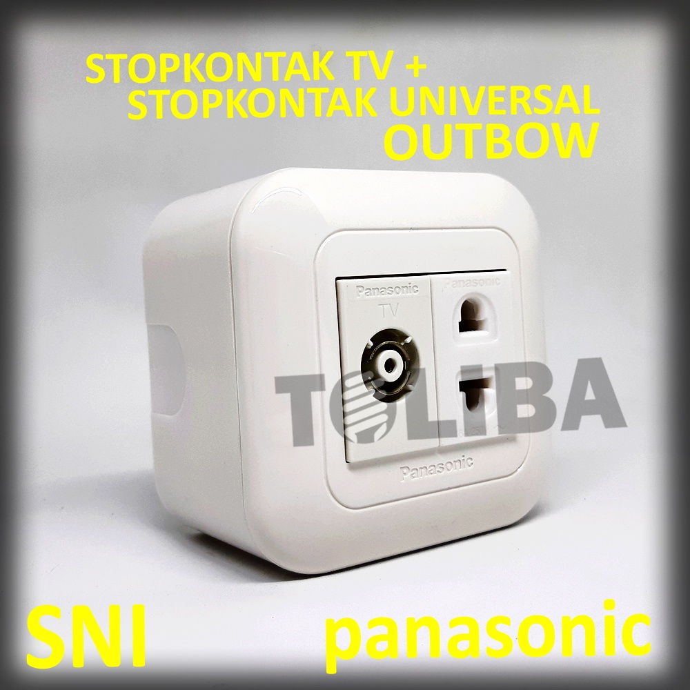 stopkontak universal + stop kontak tv antena outbow panasonic tempel tembok / stop kontak gepeng stop kontak panasonic sni stop kontak tempel tembok