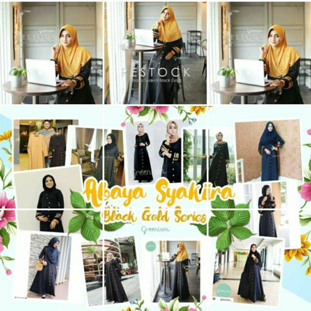 ABAYA SYAKIRA BLACK GOLD By GREENISM