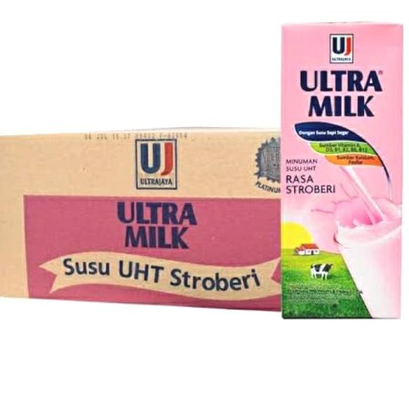 

BISA COD Susu ultra UHT strawberry 200 ml 1 dus rasa stoberi
