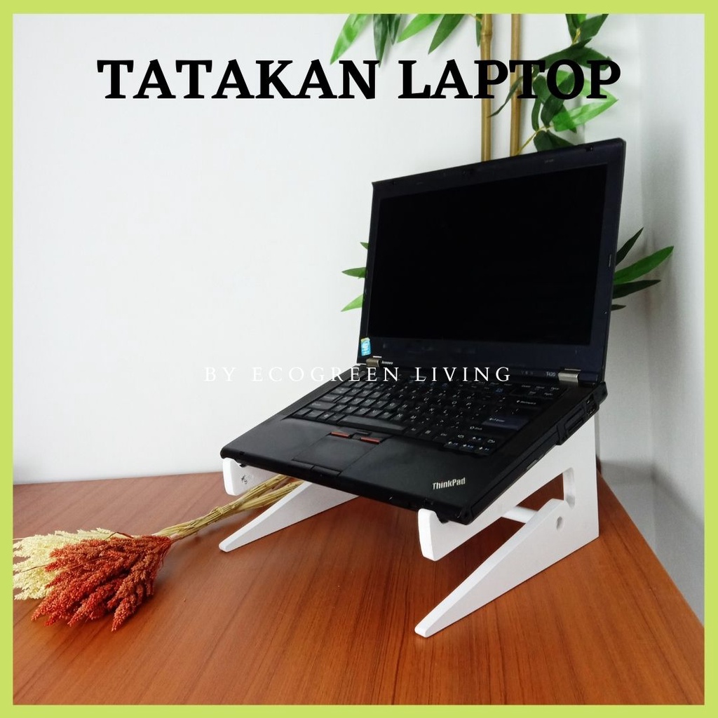 COD - Stand Holder Laptop Stik Kayu Meja Stand Monitor Portable Unik Minimalis