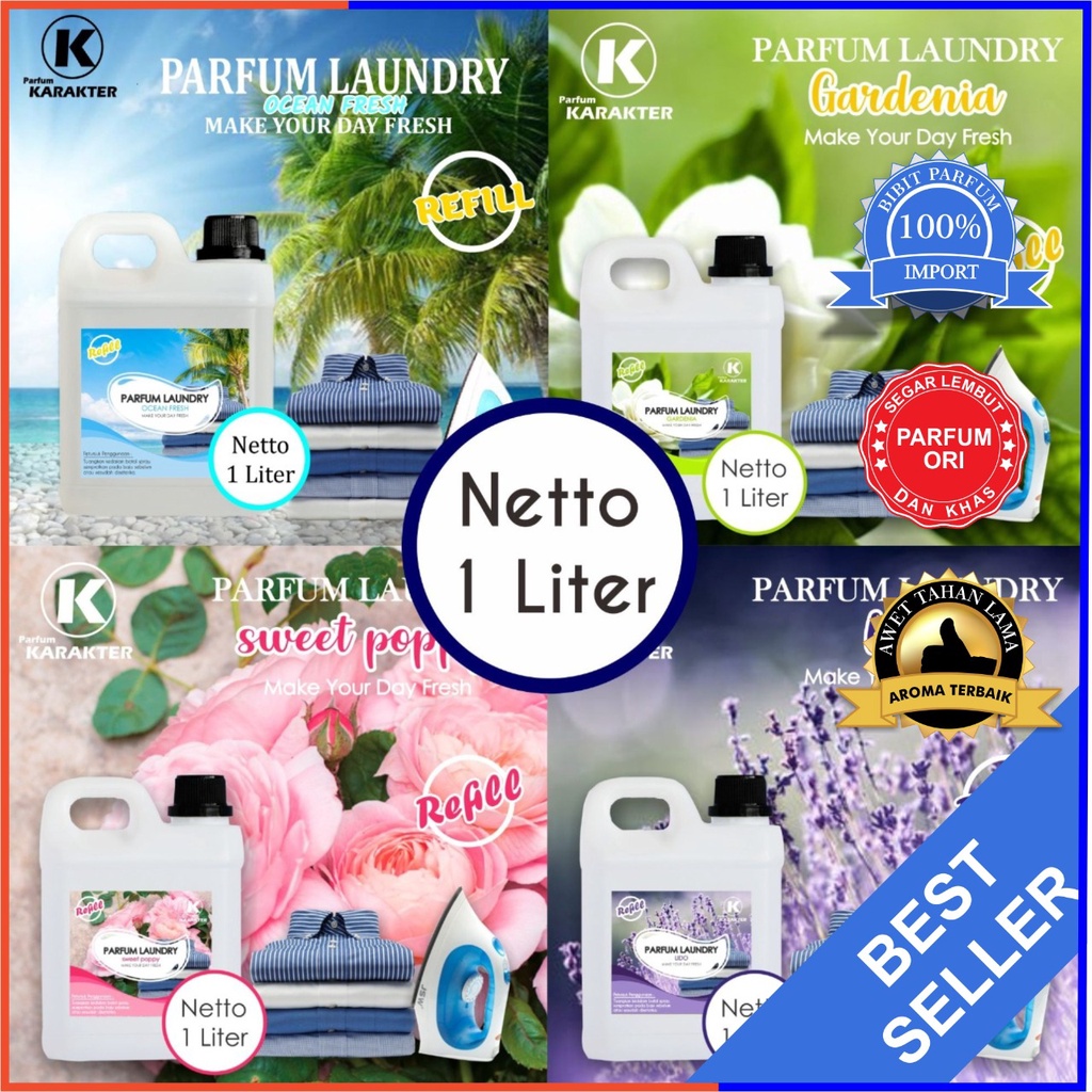 Parfum Laundry Aroma Sakura - Exotic - Snappy - Ocean fresh Wangi Tahan Lama | Ukuran 1 LITER | Bisa Cod | Terlaris