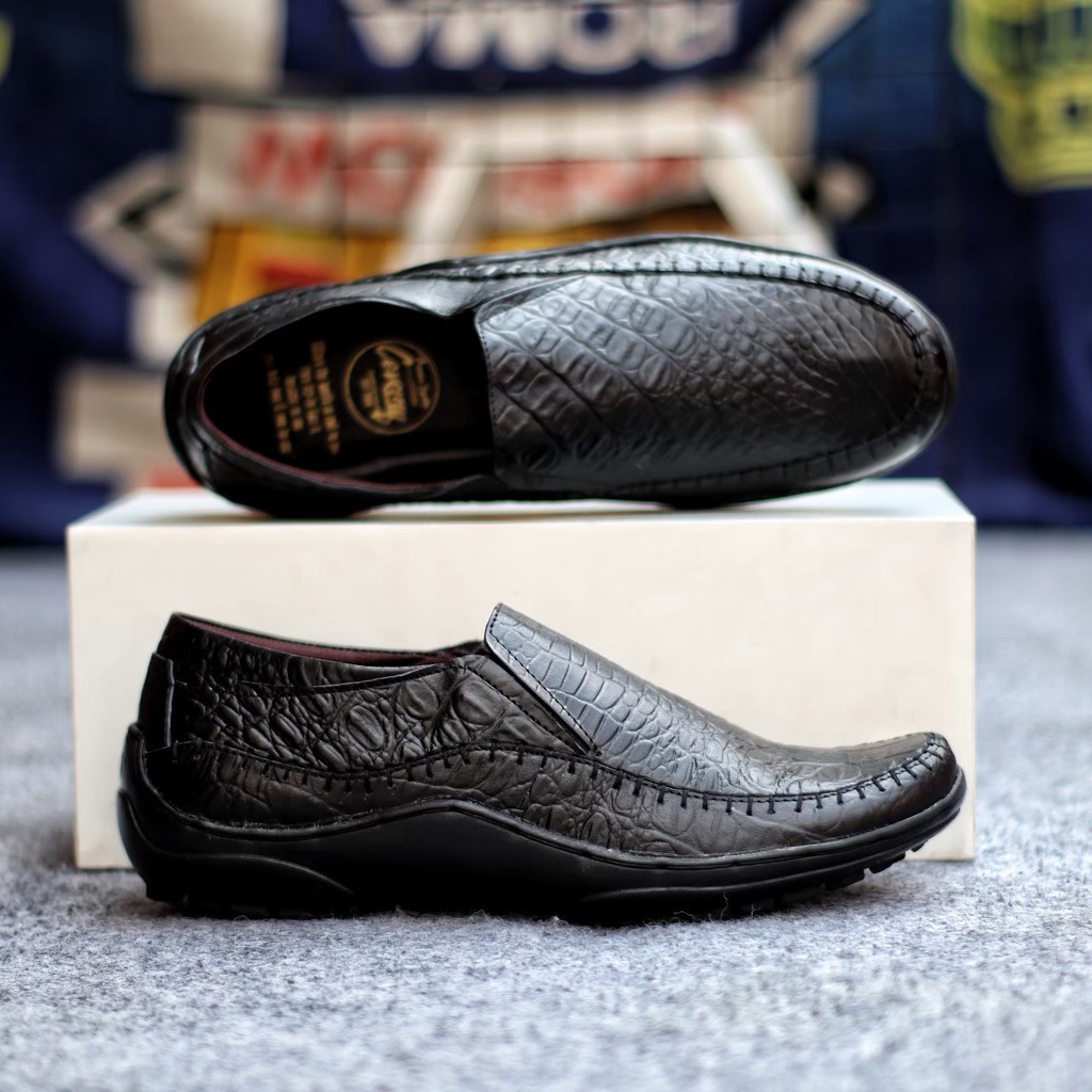 SEPATU SLIP ON KULIT PRIA ASLI FORMAL CASUAL SWEDIAN COWOK KERJA KANTOR SLIP ON PRIA NYAMAN || SLIP ON PRIA PANSUS TRENDY ORIGINAL