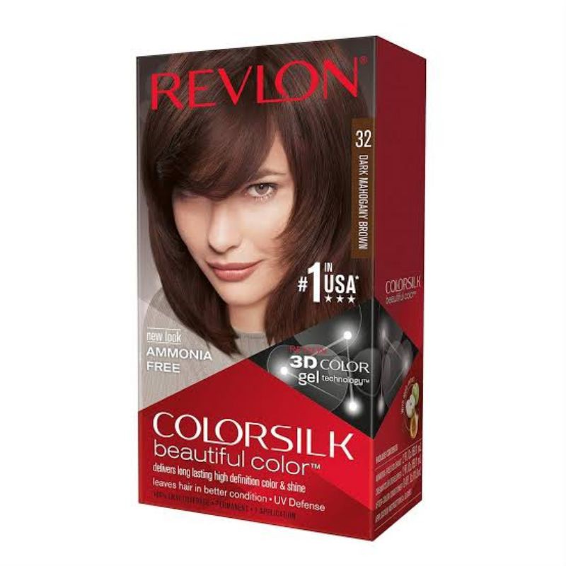 REVLON COLORSILK no32 DARK MAHOGANY BROWN CAT RAMBUT NON AMONIAK