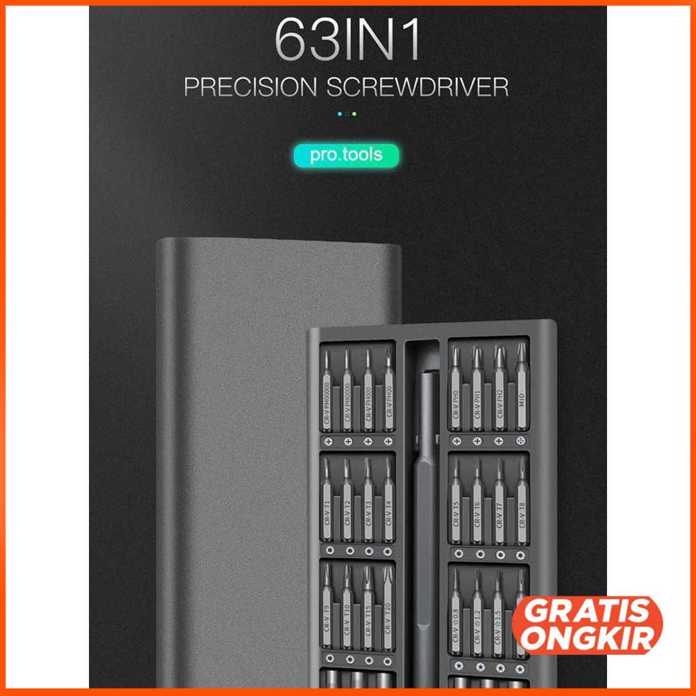 Obeng Set Mobile Phone Repair Kit Magnetic Bits 63 in 1 Quk63