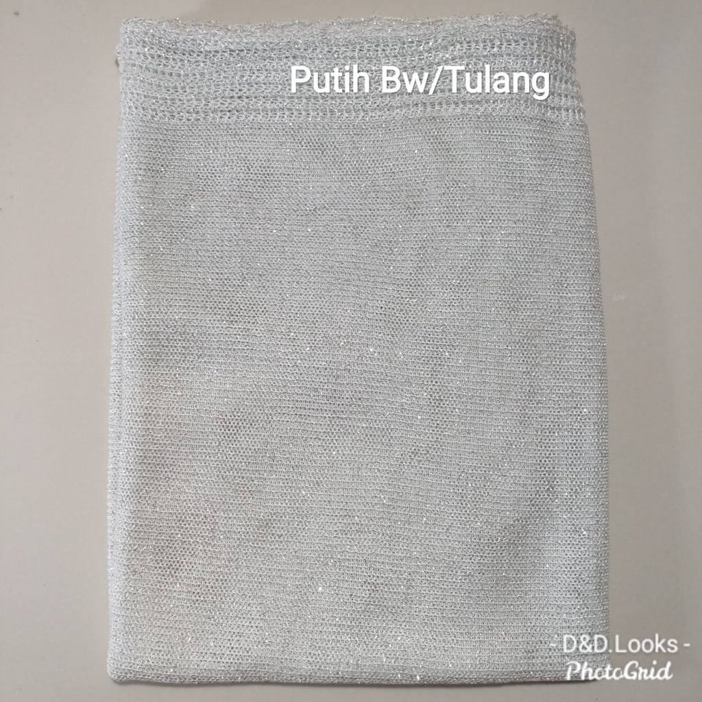 PASHMINA RAJUT GLITTER / PASHMINA RAJUT / HIJAB MURAH / RIAS PENGANTIN / PASMINA / KERUDUNG RAJUT-BROKEN WHITE