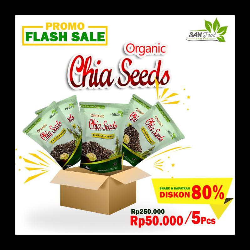 

BEST SELLER! SANFOOD CHIA SEEDS ORGANIK KEMASAN 200GR PROMO 5 PAX TERMURAH