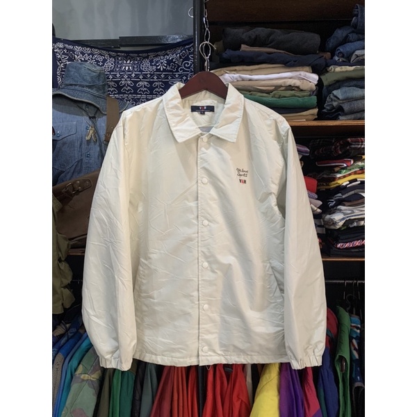 Vintage Coach Jacket Van Jac Motorcyle Jacket Windbreaker Beige .