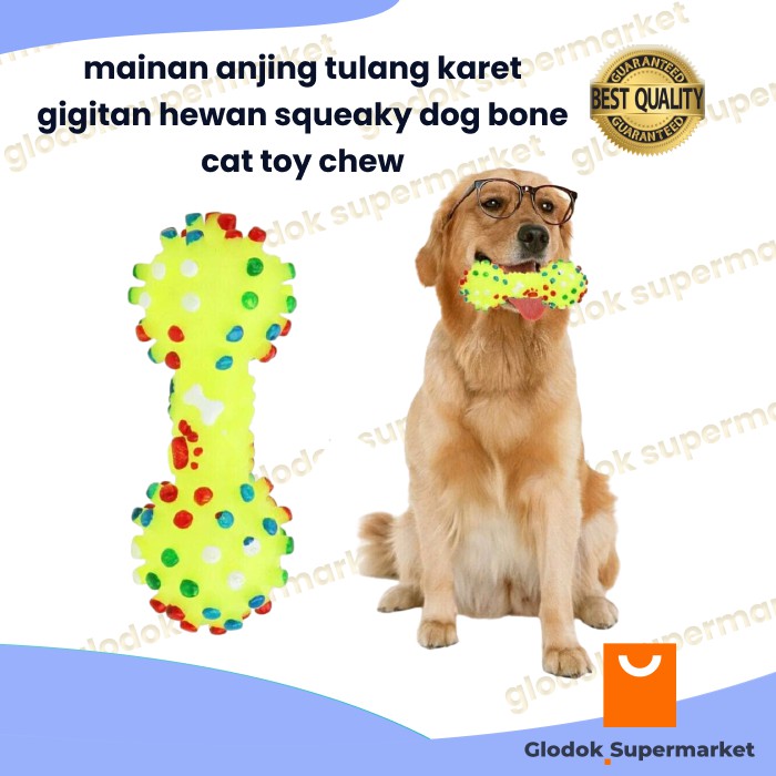 mainan anjing tulang karet gigitan hewan squeaky dog bone cat toy chew