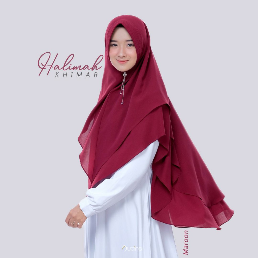 HALIMAH/ Khimar 2 layer/ pet ANTEM/ ORI/AUDINA HIJAB
