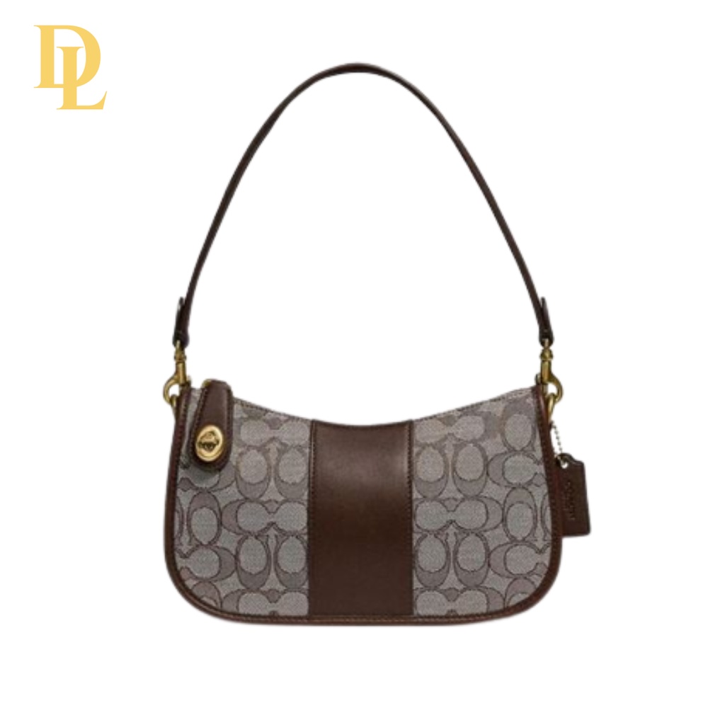 Coach Top Handle Swinger Bag in Brown Signature Canvas (C0721)