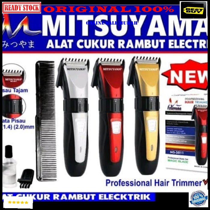 G191 Mitsuyama original 100% Alat Cukur rambut mesin potong hair cut professional portable cas casan charge baterai bulu kumis jenggot baterry pisau trimer clipper pemotong pemangkas Pangkas mini slim  Bisa sambil colok menggunakannya  BISA BUAT SEGALA MA