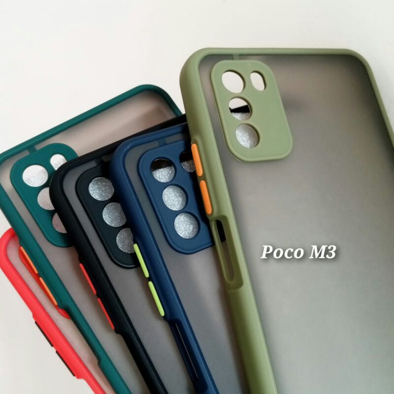 Poco M3 Case Akrilik Dove Matte Bumper dilengkapi Pelindung Kamera
