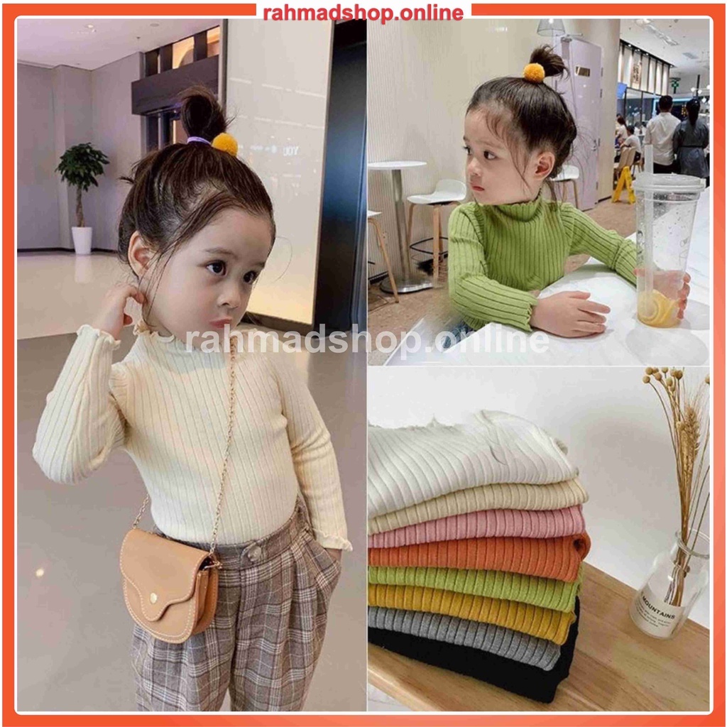 Baju rajut anak perempuan lengan panjang Gaya Korea usia 1 2 3 4 5 6 7 8 tahun