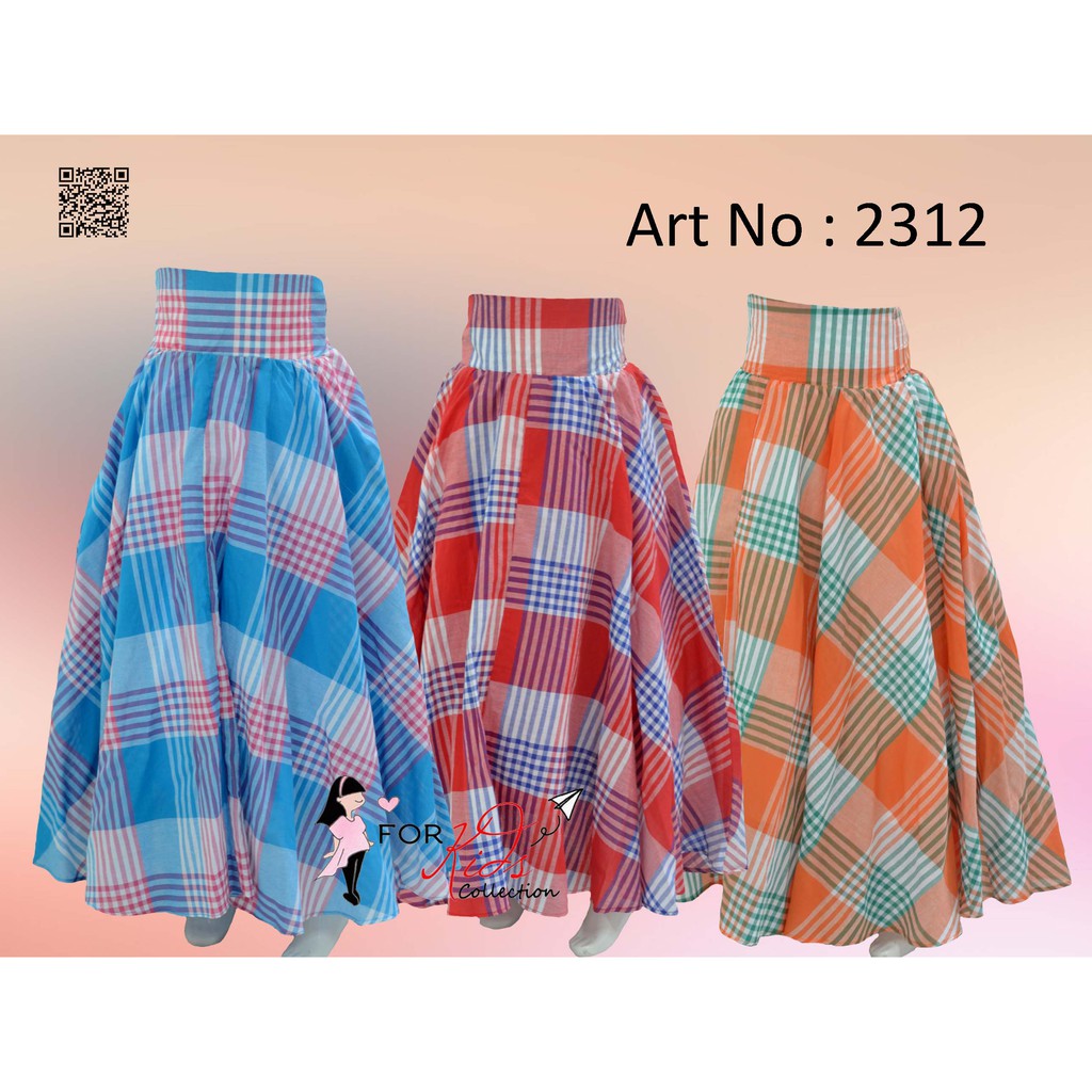 Rok panjang anak Perempuan motif salur