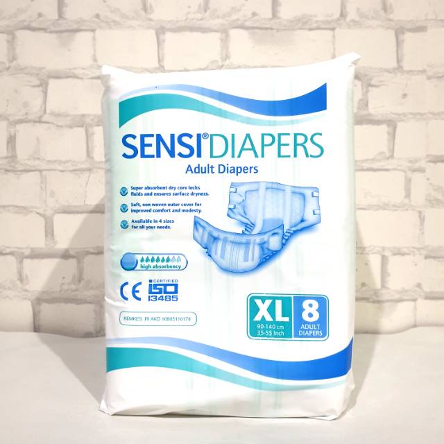 Popok Dewasa tipe Perekat  Sensi ukuran XL 8 Popok Dewasa