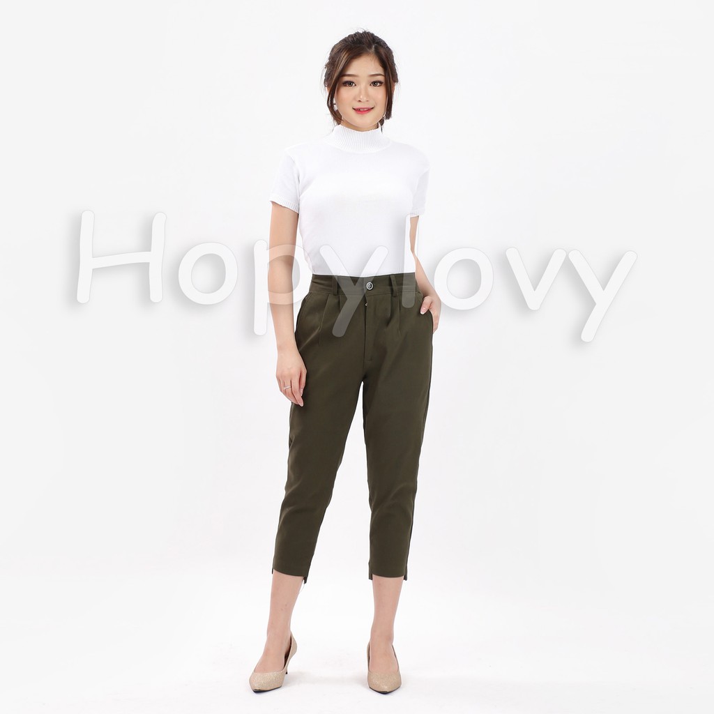 HOPYLOVY - Atasan Rajut Wanita Turtleneck / Kerah Tinggi Lengan Pendek Nadira