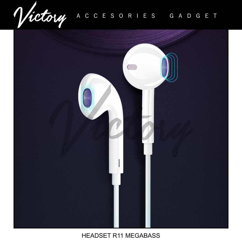 VICTORY2020 Earphone handsfree Headset Oppo R11 Tersedia Mi Samsung Vivo R11