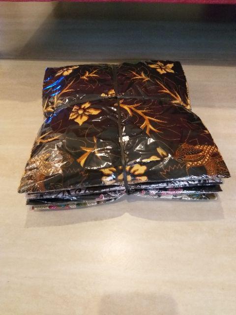 Ready Batik Hrb026 Kenongo Kemeja Hem Pendek Padi Pekalongan M L Xl Murah Keren Bati Pria Wajik Biru