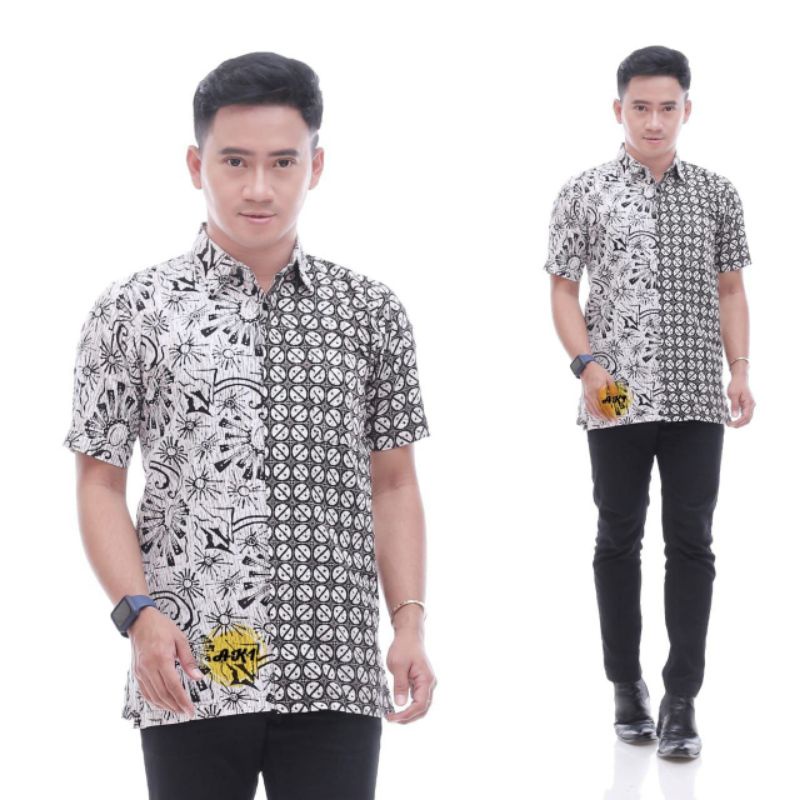 tey-17 Batik wanita ASJ SA HRB026 Kenongo Kemeja Tosca Pendek-Hem sonia