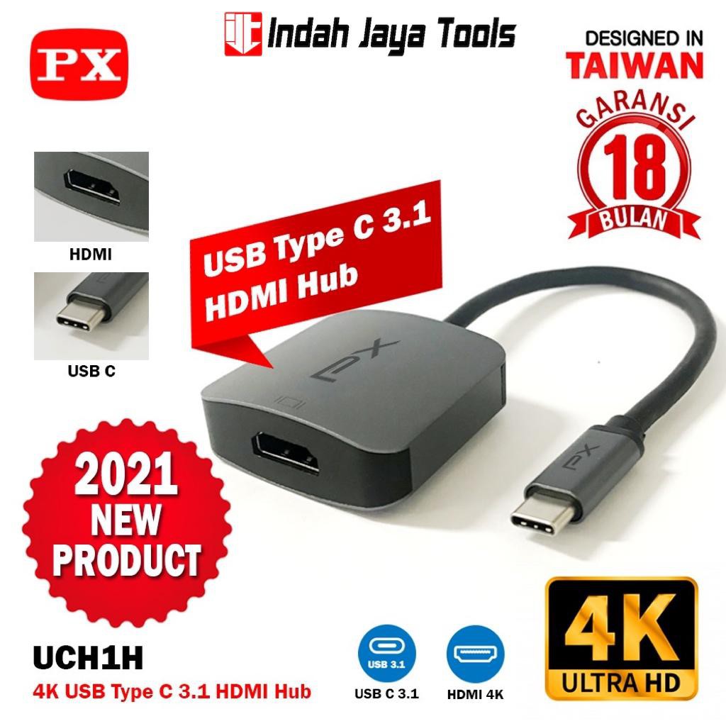 PX UCH1H USB Type C to HDMI 4K UHD PD Hub Adapter Adaptor Ke HDMI