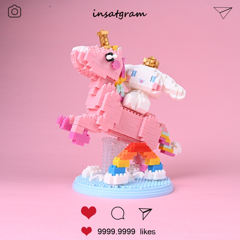 Mainan Majelis Edukasi Anak Strawberry Bear Unicorn Partikel Kecil Kompatibel Dengan Mainan Anak Laki-Laki Dan Perempuan