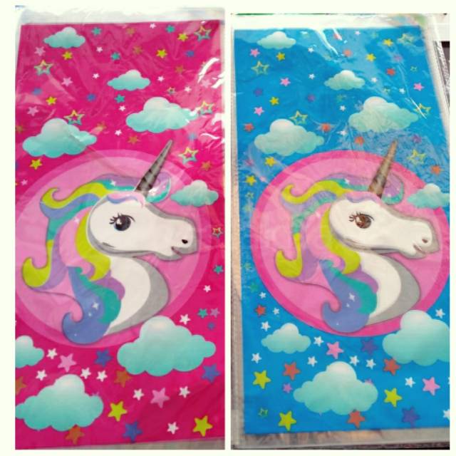 PLASTIK SNACK ULANG TAHUN UNICORN / 20*40 CM / 25*50 CM / 1 PACK  + KAWAT EMAS