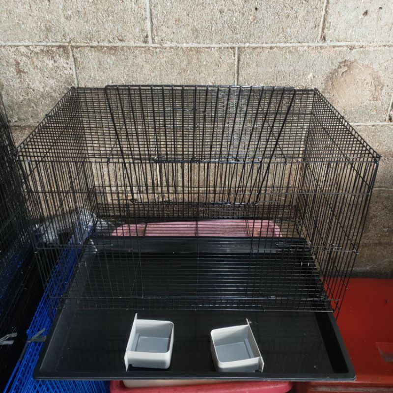 KANDANG KUCING BURUNG KELINCI SUGAR GLIDER MURAH SIZE L 60X40X40 CM FREE 2 TEMPAT MAKAN